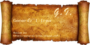 Generál Irma névjegykártya